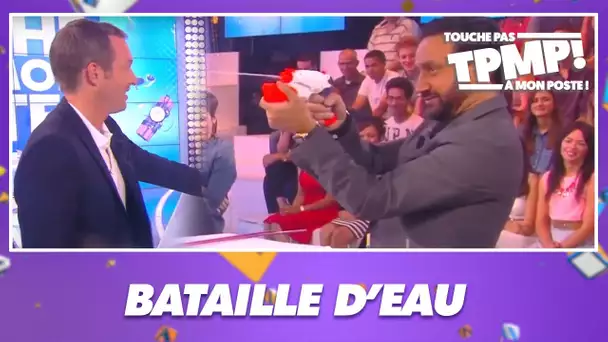 Jeu délirant entre Cyril Hanouna et Stéphane Rotenberg avec des pistolets à eau