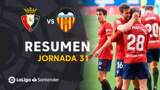 Resumen de CA Osasuna vs Valencia CF (3-1)