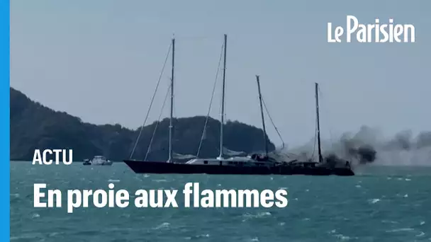 Malaisie : Le Phocéa, ancien yatch de Bernard Tapie, en proie aux flammes