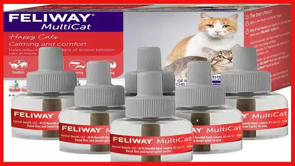 FELIWAY MultiCat Calming Pheromone, 30 Day Refill - 6 Pack