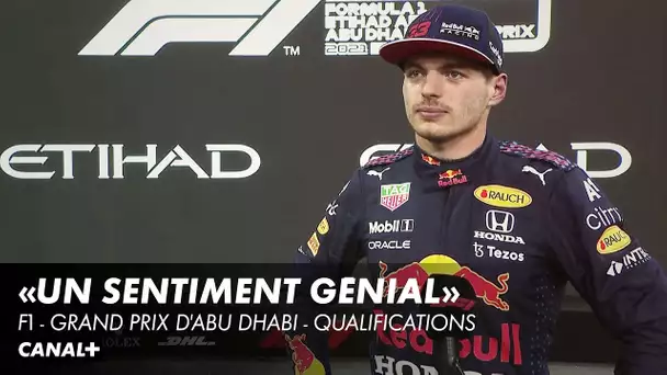 La réaction de Verstappen après sa pole à Abu Dhabi