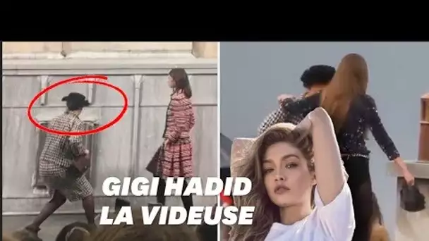 En plein défilé Chanel, Gigi Hadid écarte une intruse du podium