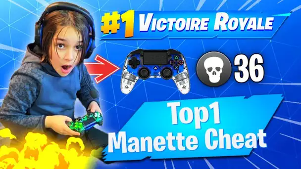 PREMIER TOP 1 AVEC CETTE MANETTE CHEATÉ SUR FORTNITE ! INCROYABLE