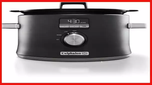 Calphalon Slow Cooker with Digital Timer and Programmable Controls, 5.3 Quarts, Stainless Steel