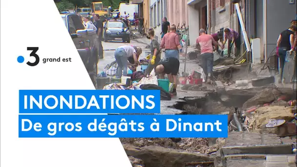 De gros dégâts suites aux inondations à Dinant à la frontière ardennaise