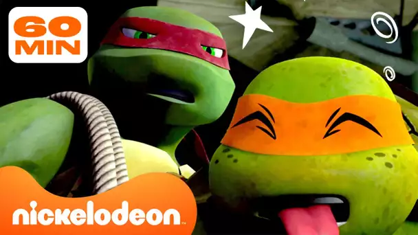 Les Tortues Ninja | 60 MINUTES de combats et de batailles entre Mikey et Raph ! 👊 | Nickelodeon