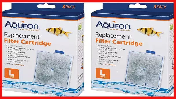 (2 Boxes) Aqueon 06087 Filter Cartridge, Large, 3-Pack each