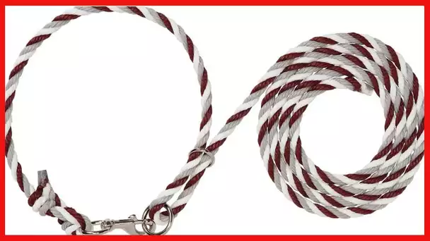 Weaver Leather Livestock Adjustable Poly Neck Rope, Maroon/Gray/White