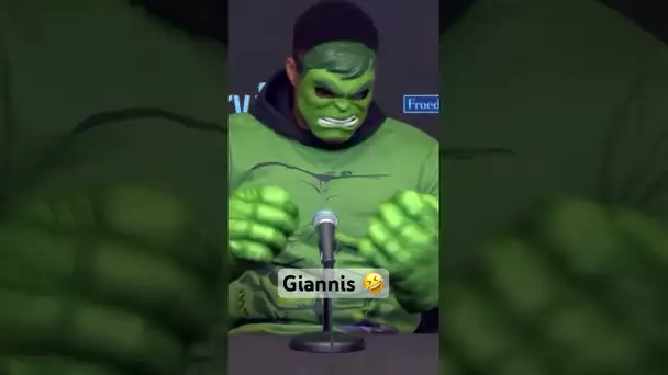 The Incredible Giannis Antetokounmpo At The Podium! 🤣 💚💪 | #Shorts